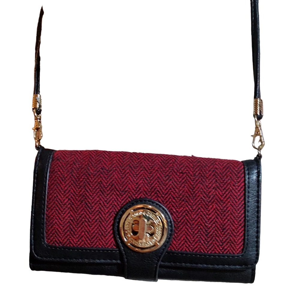 CoCo & Carmen Red Chevron Wallet / Clutch Crossbody